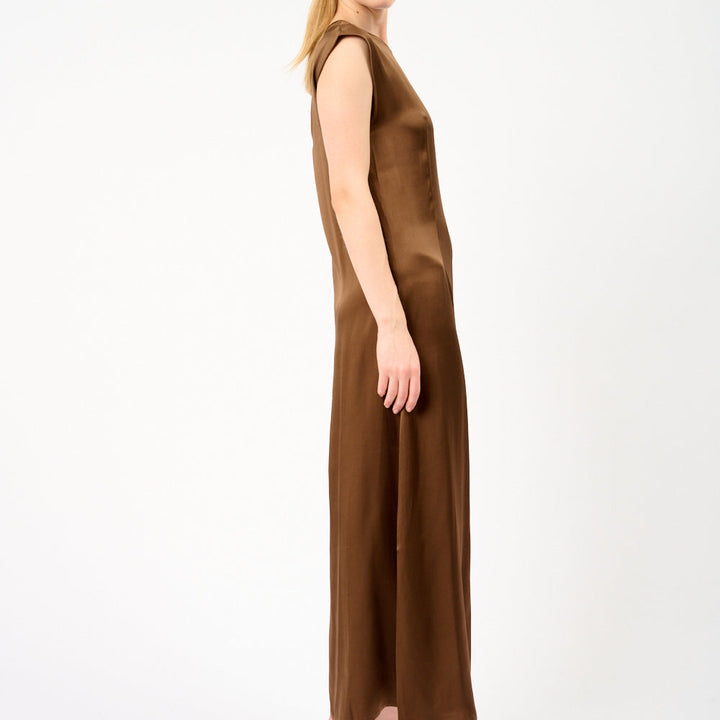 Rose Silk Satin Maxi Dress