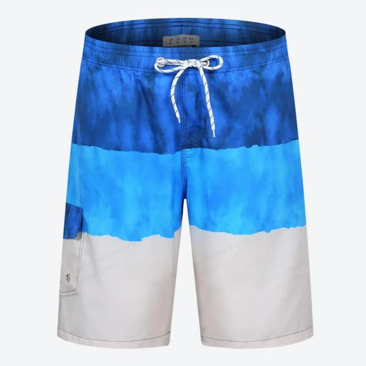 Quick-Dry Striped Drawstring Swim Shorts