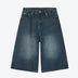 Relaxed-Fit Faded Denim Casual Shorts