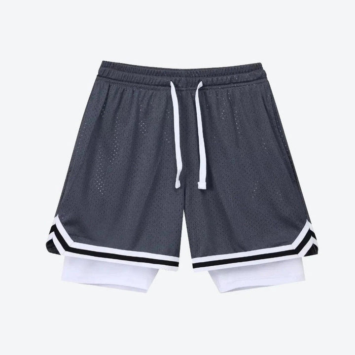 Trendy Two-Layer Basketball Mesh Shorts