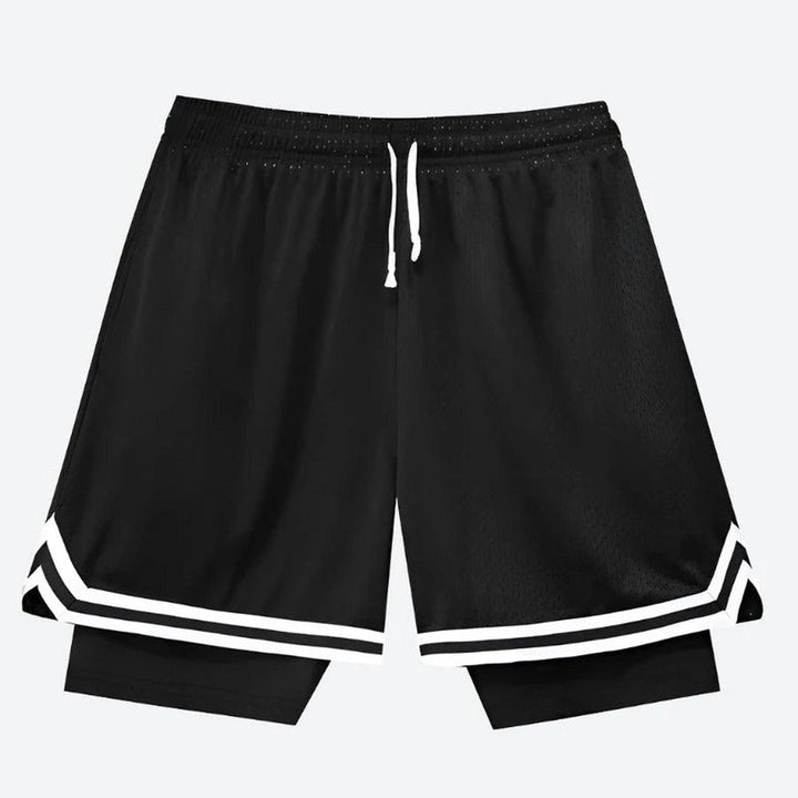 Trendy Two-Layer Basketball Mesh Shorts