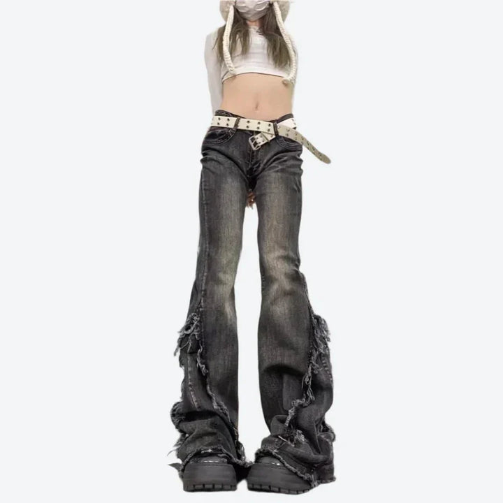 Vintage High-Waist Distressed Flare Jeans