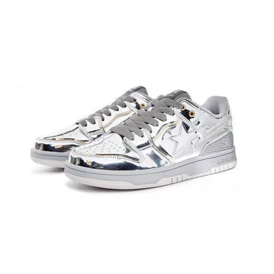 Bape Foil Bape STA Low Silver Shoes