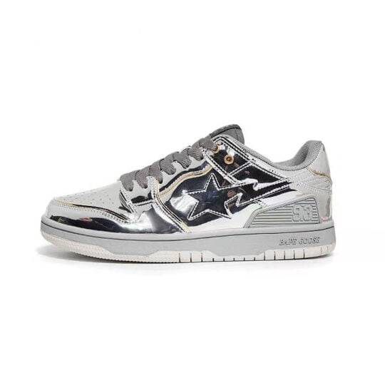 Bape Foil Bape STA Low Silver Shoes