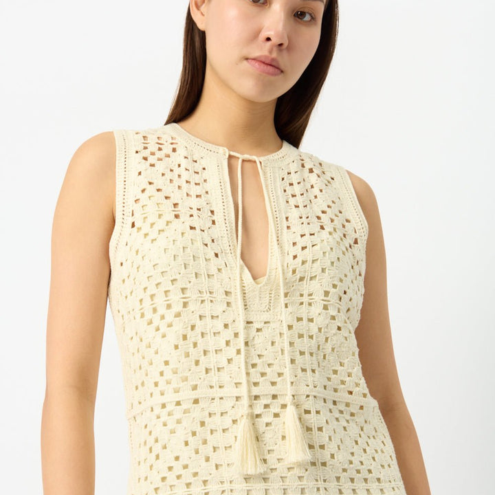 Crochet Tassel Popover Dress