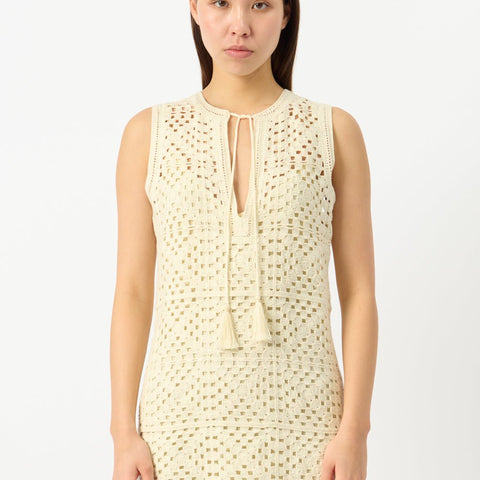 Crochet Tassel Popover Dress