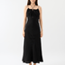 Gathered Halterneck Dress Black
